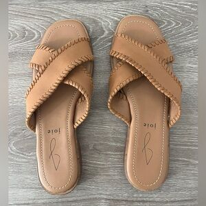 Joie Tan Leather Crisscross Slide Sandals – Size 7.5